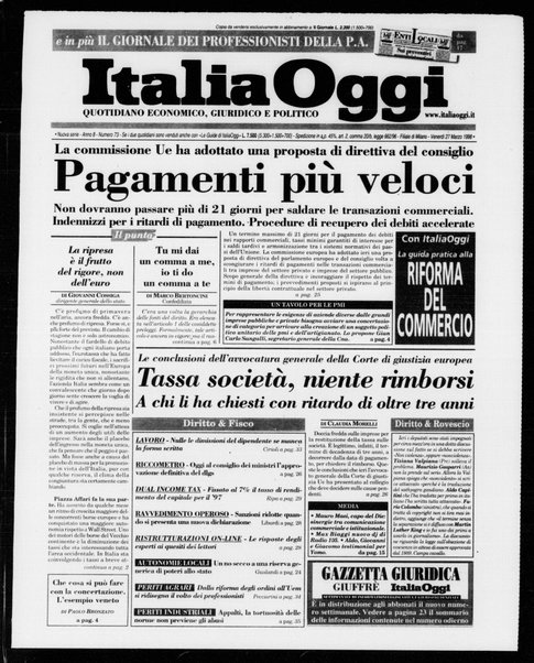 Italia oggi : quotidiano di economia finanza e politica